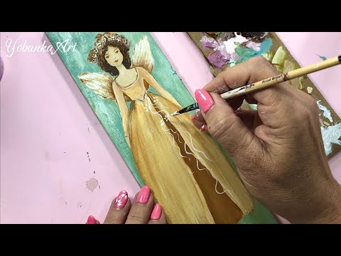 Idea para pintar sobre madera / Técnica fácil con pintura acrílica