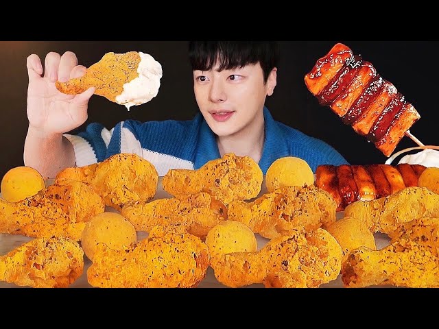 SUB)뿌링뿌링 뿌링클 치킨 먹방🍗✨ 뿌링전메뉴 뿌링치즈볼 핫도그 치즈스틱 소떡소떡 뿌링클콤보 사이드메뉴 리얼사운드 Bburinkle Chicken mukbang asmr