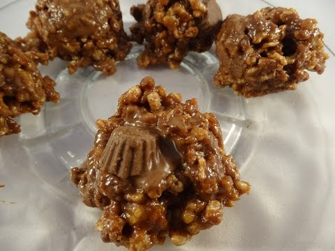 Peanut Butter Cup Rice Krispie Treats- with yoyomax12