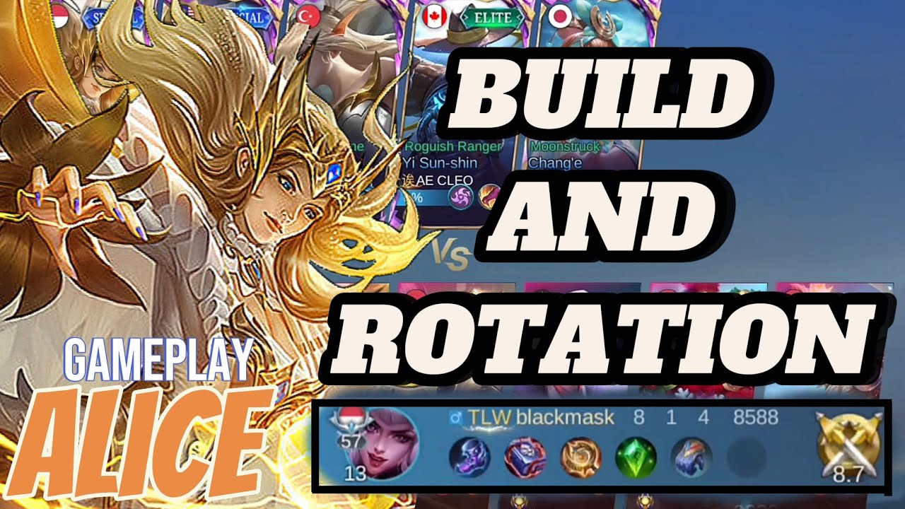Powerful Offlaner For Push Rank | Build Top 1 Global Alice | Gameplay Mobile Legends | 