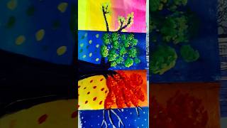 Drawing Four Season Landscape   #diy #viral #trending #art #painting #artist #colorfulcreations
