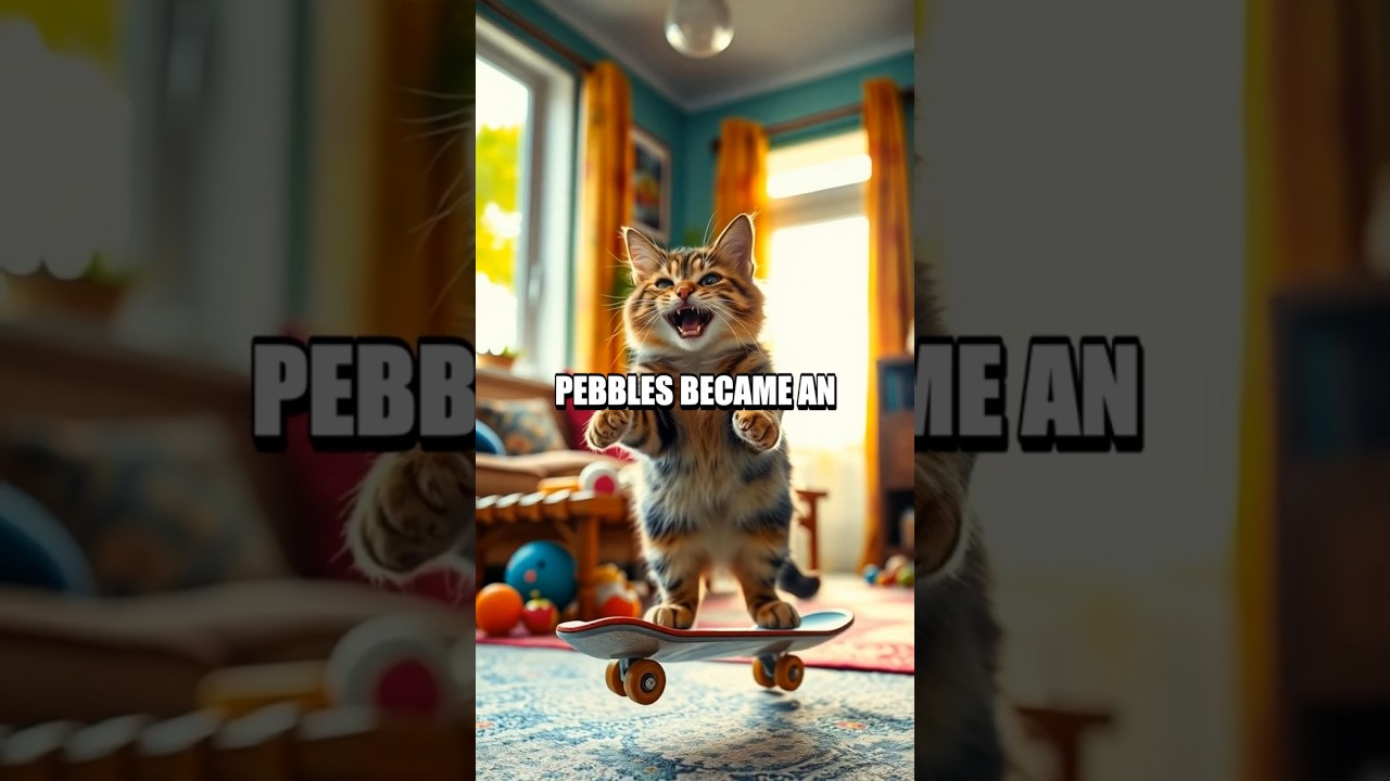 Pebbles: The Cat with Skateboarding Skills