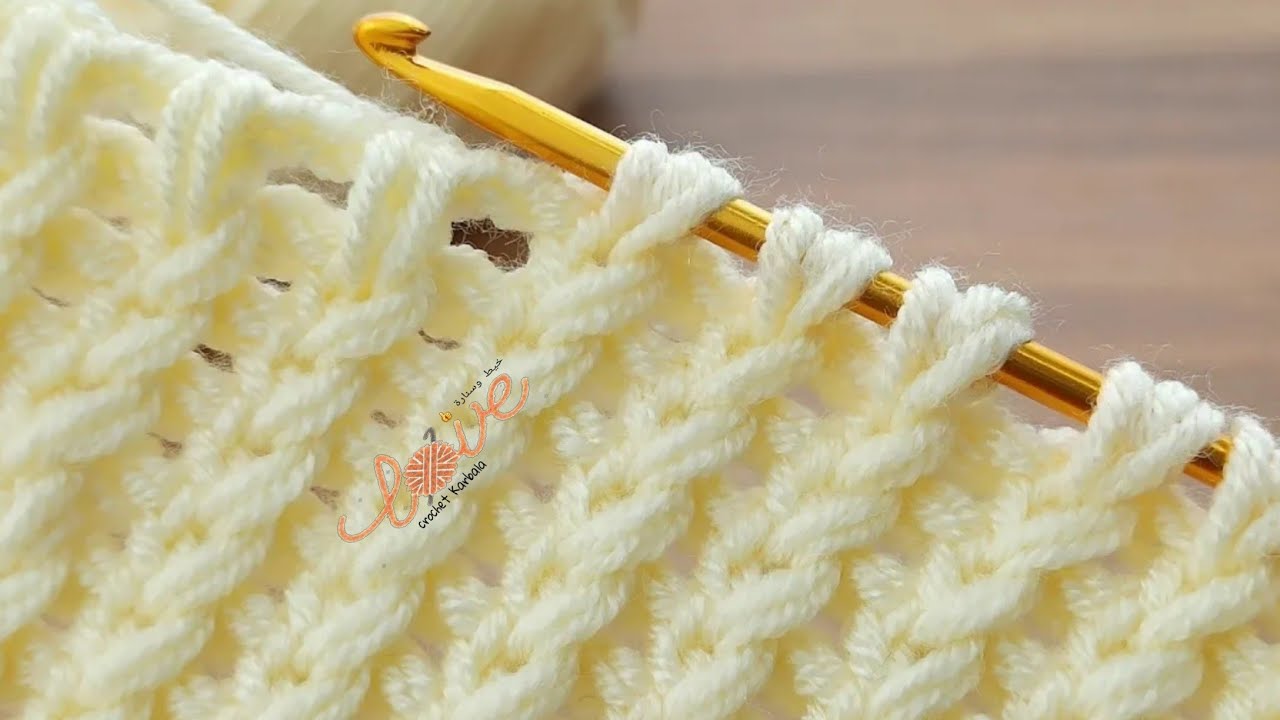 كروشيه غرزة تونسية مميزة/بطانية/شال بغرز تونسيةTunisian crochet knit stitch