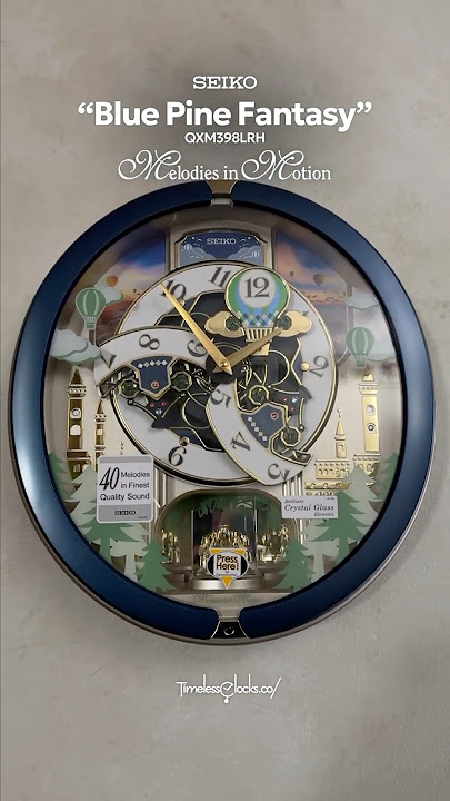 Fly sky-high with the fun “BLUE PINE FANTASY” Melodies in Motion Clock by Seiko 🌤️🌲 QXM398LRH