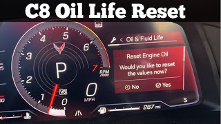 2020 - 2023 Chevrolet Corvette - How To Reset Oil Life To 100% - Chevy C8 Oil Change Light Reminder