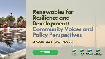Renewables for Resilience and Development: Community Voices and Policy Perspectives | Webinar