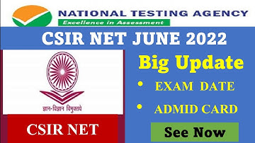 CSIR NET Big Update 2022 // CSIR NET Exam Date Published