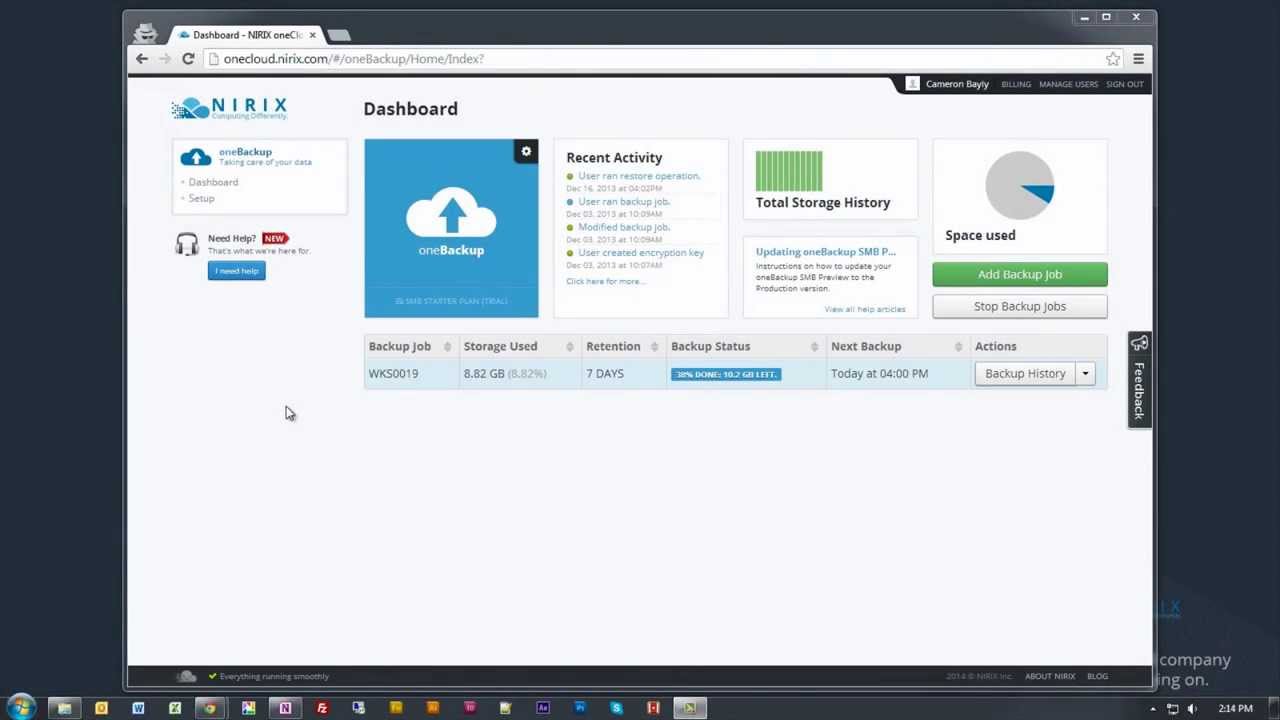 oneBackup SMB Help Centre