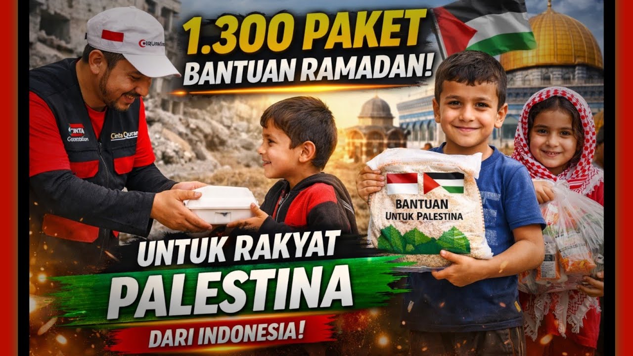 MasyaAllah! 1.300 Paket Bantuan Ramadan dari Indonesia Disalurkan untuk Rakyat Palestina