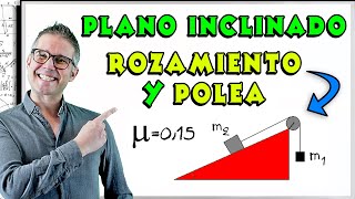 INCLINED plane with PULLEY and FRICTION