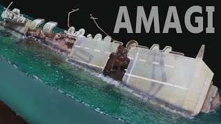 Wreck Diorama IJN aircraft carrier AMAGI 1/700 Ship Model