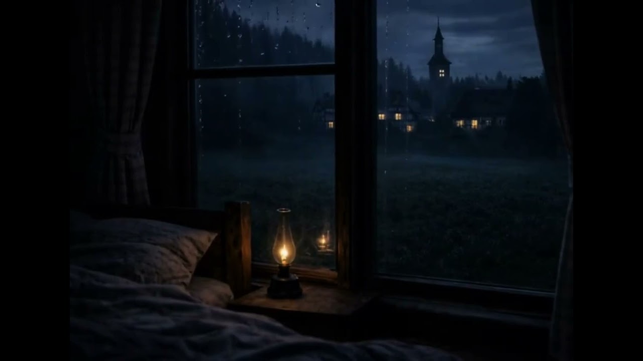 Abendstille im Regen – ein Dorf schläft langsam ein 🌧️