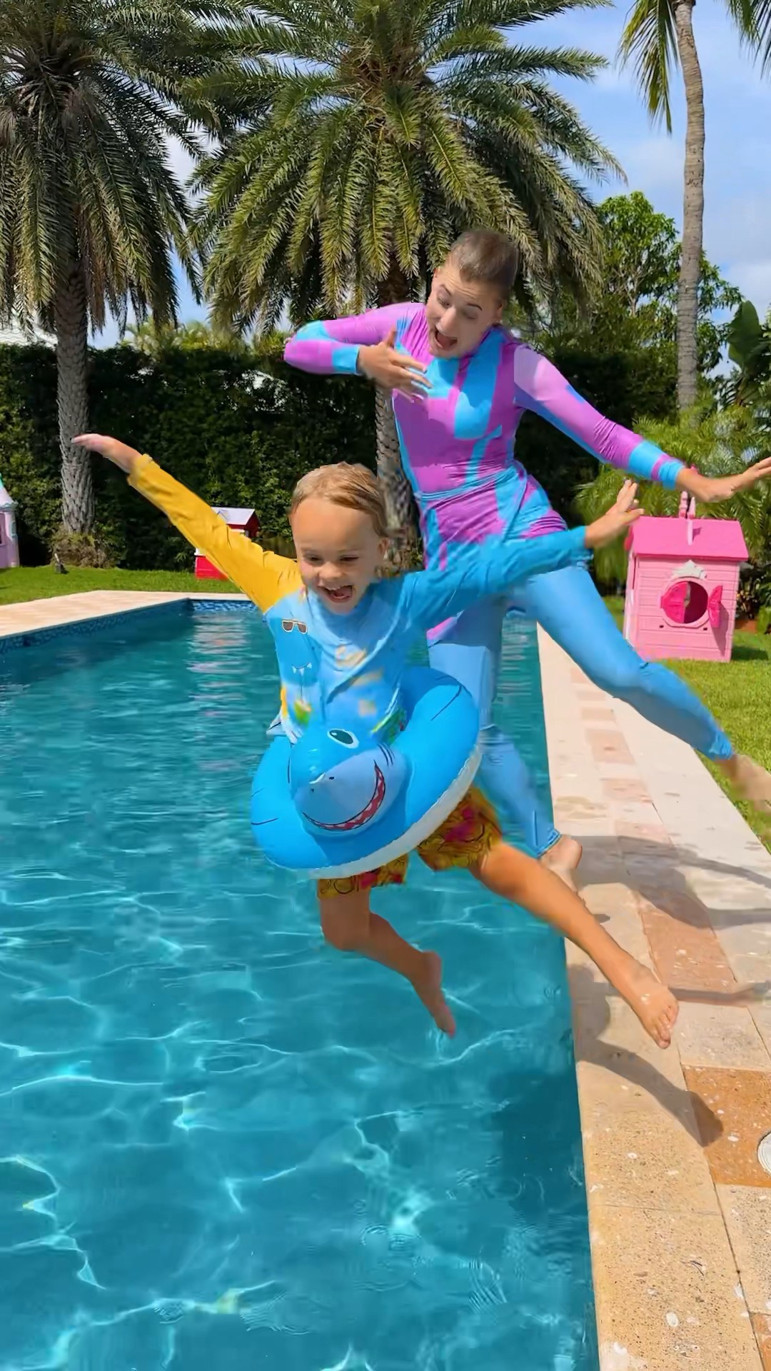 Chris learns the safety rules in the pool