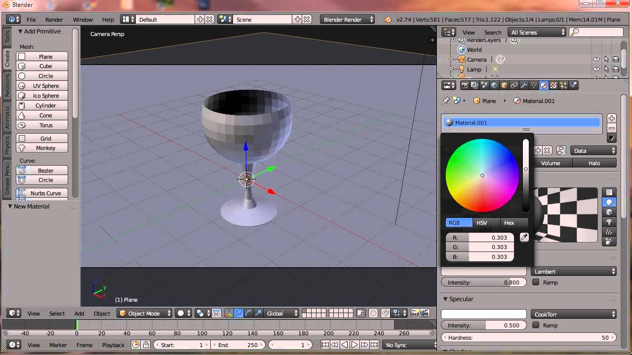 Belajar Blender 7 Membuat Gelas Kaca 3D YouTube