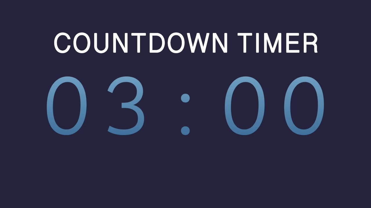 3 Minute silent countdown timer with alarm sound at the end. - YouTube