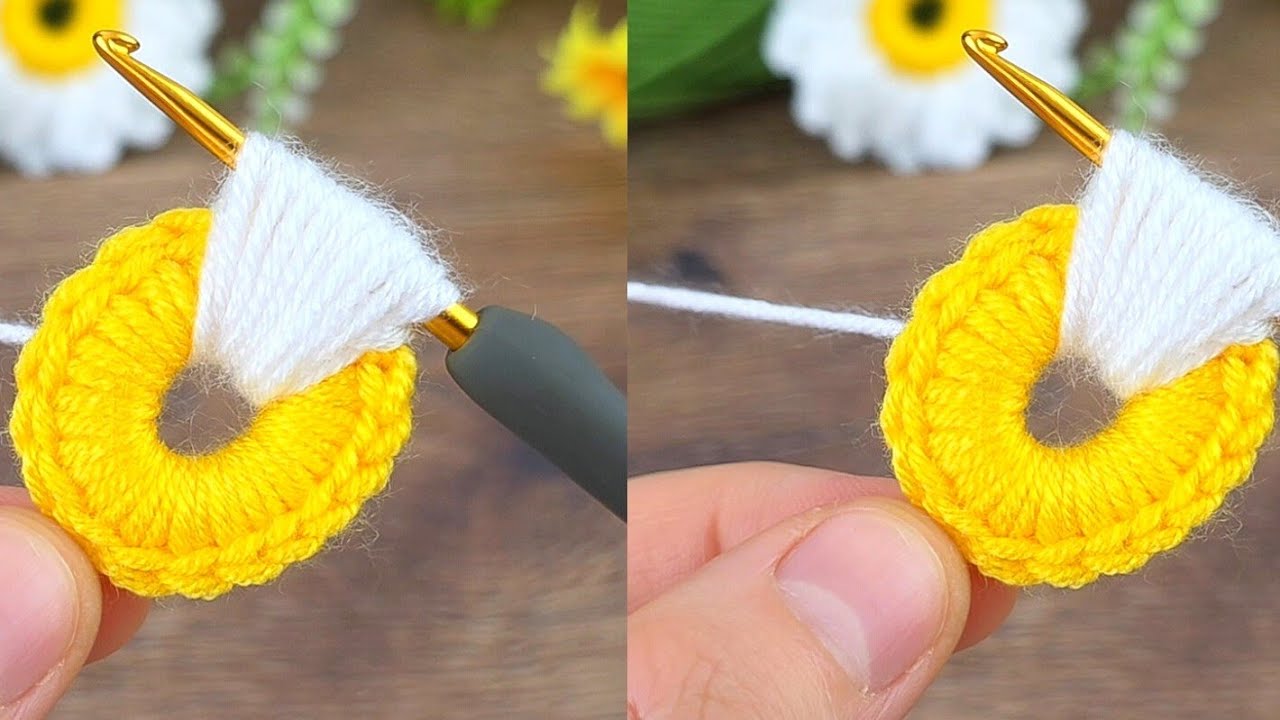 Oh my god** easy crochet daisy flower making #crochet #knitting