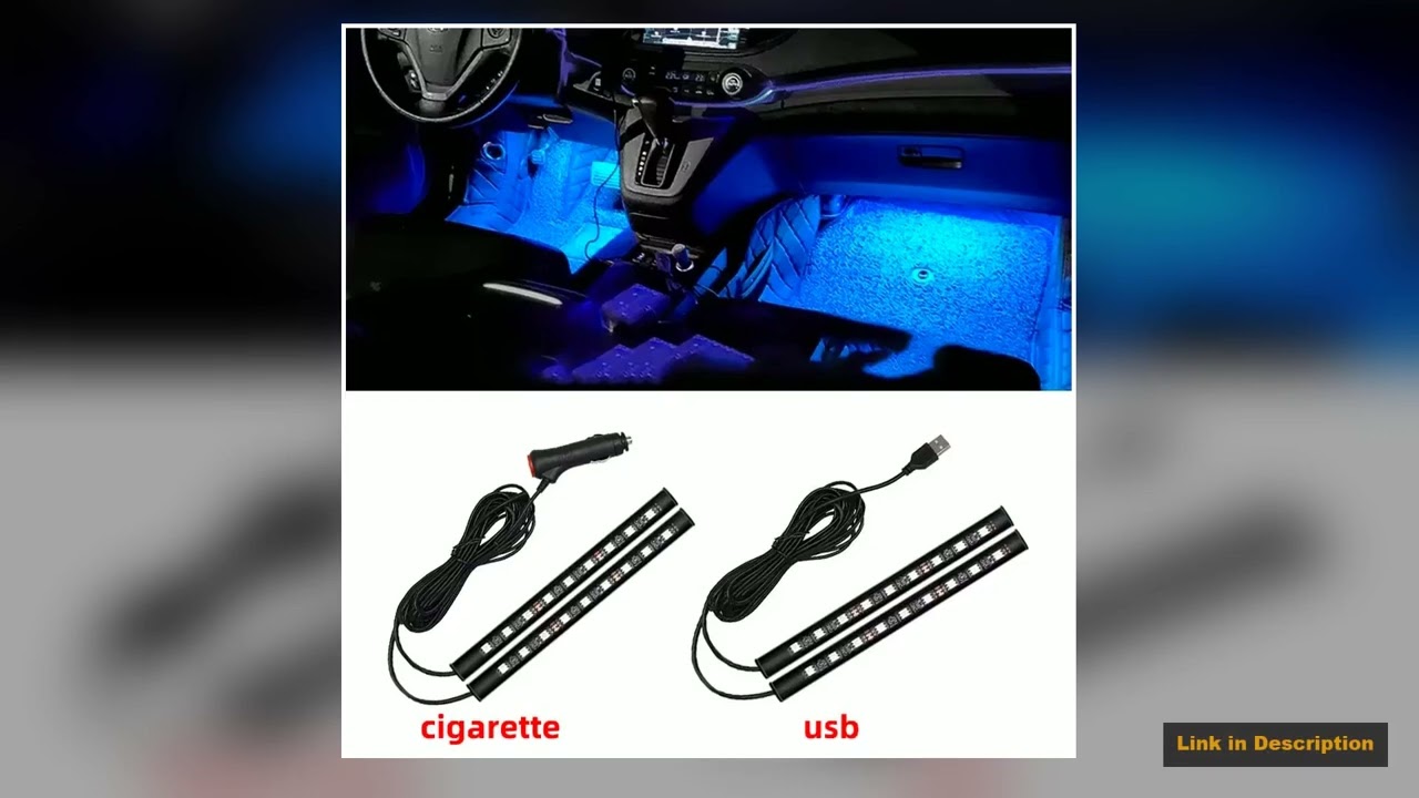 2 in 1 LED Car Neon Light Foot Light LED Interior Decoration Backlight Cigarette Lighter USB