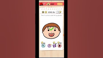 Brain test level 276 solution / time to school. wake him up please.