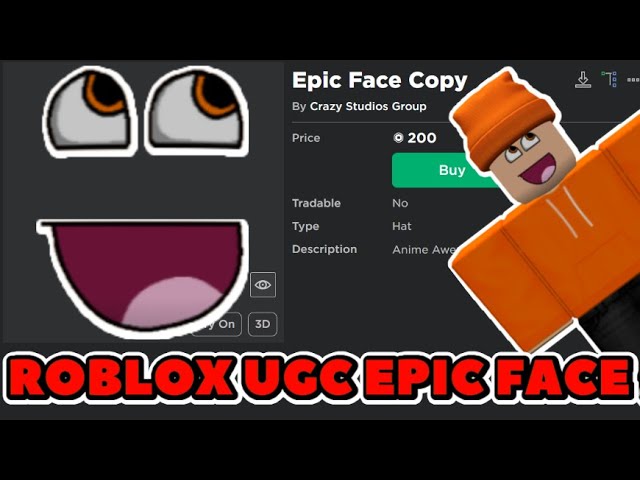 Peak” UGC on X: UGC creator dullsoulss uploaded five copies of the face  Epic Vampire Face. #Roblox #RobloxUGC  / X