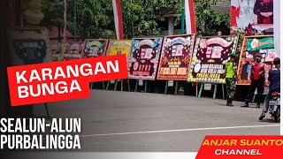 Karangan Bunga Mengelilingi Alunalun Purbalingga
