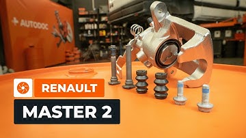 How to change rear brake caliper and install bracket repair kit on RENAULT MASTER 2 Van [AUTODOC]