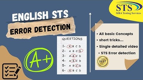 ERROR DETECTION For STS | STS English preparation