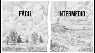 2 Paisajes FÁCIL - INTERMEDIO para Aprender a DIBUJAR este Verano