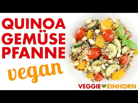 vegane Gemüse-Quinoa-Pfanne. 