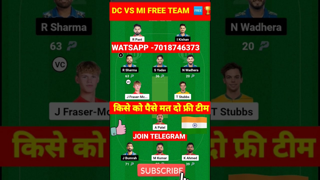 DC vs MI Dream11 Prediction | DC vs MI Dream11 Team | Dream11 | IPL 2024 Match - 43 Prediction