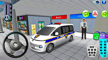 New Hyundai Police Van Car in Highway Rest Area - 3D Driving Class Simulation - Android gameplay