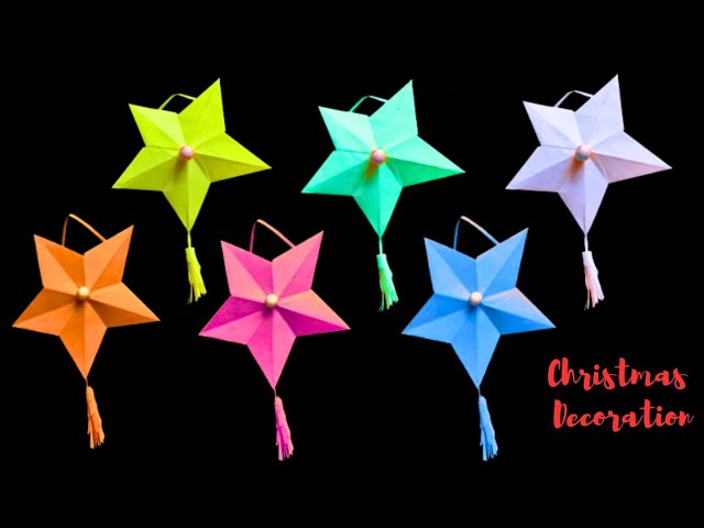 How To Make an Easy Paper Star⭐Christmas Decor Stars🎄DIY Room