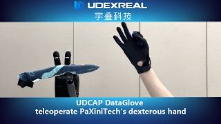 UDCAP DataGlove teleoperate PaXini's dexterous hand「UDEXREAL DataGlove Remote Control Lab Vol.01」