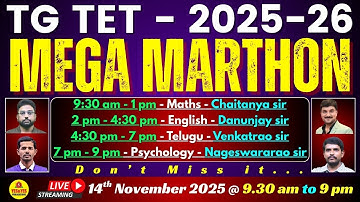 TG TET - 2025 - 26 | MEGA MARTHON | Don