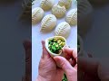Dumpling dough filled with greens and egg