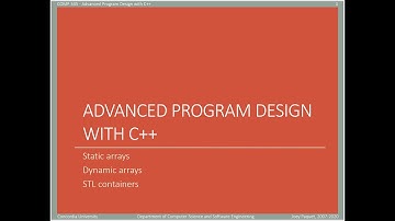 COMP345 - Advanced Program Design with C++ - slide set 5 - part 1 of 2 - arrays