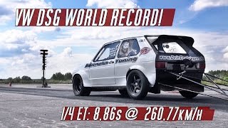 DSG World Record! VW Golf Mk1 FWD run 8,86s @ 260kmh in Finsterwalde 2016