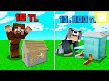 1 TL EN KÜÇÜK EV VS 10.000 TL EN KÜÇÜK EV! 😱 - Minecraft