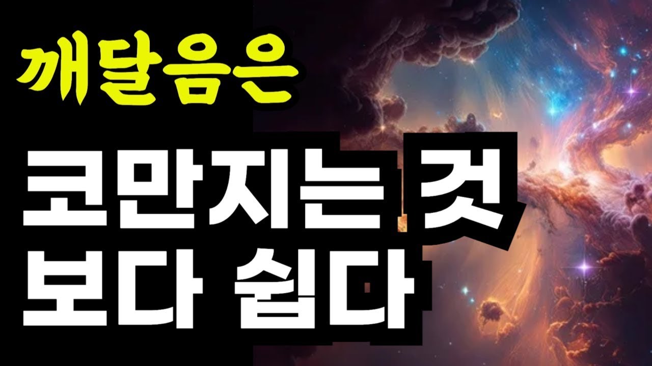 깨달음은 코만지는 것 보다 쉽다 홀연히 깨어나는 신심명 - YouTube