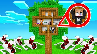 KITA BUAT RUMAH POHON PALING AMAN VS MONSTER BRIDGE WORM DI MINECRAFT!!