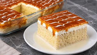 Turkish Milk Cake (Trileçe) | Soft, Creamy & Irresistible, Melts in your mouth! Caramel Cake
