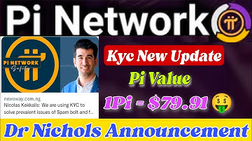 Boom 💥 Dr Nichols Announcement 🤯 Pi Network Kyc New Update 😱🤩| 1pi Value = $78.91 🤑🎉#crypto #bitcoin