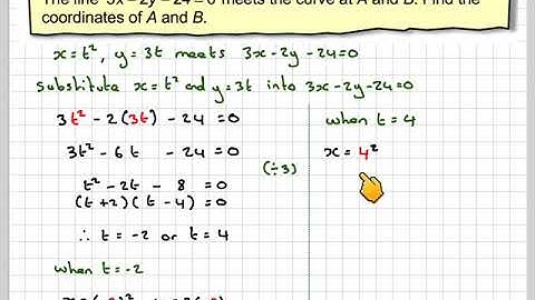 Finding where a parametric curve meets a straight line