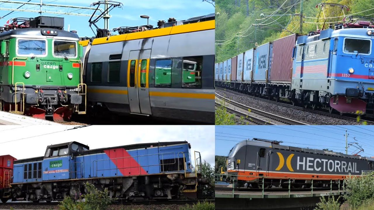 Fyrtio minuter svenska godståg / Forty Minutes of Swedish Freight Trains - Compilation - 4k60