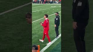 Patrick Mahomes warming for Sunday Night Football