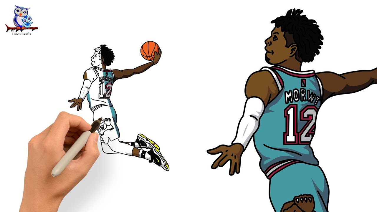 How To Draw Ja Morant  Memphis Grizzlies 