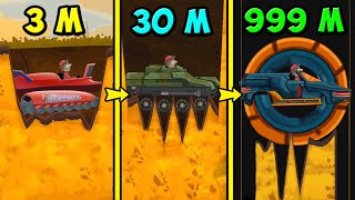 WHICH WHEEL WILL FALL DEEPER UNDER THE GROUND? EXPERIMENT in the game Hill Climb Racing