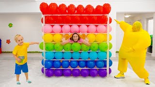 Desafío del cubo de globos de Chris y mamá y otras historias divertidas para niños
