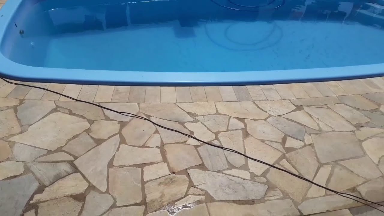 como restaurar as pedras em volta da piscina resultado incrível