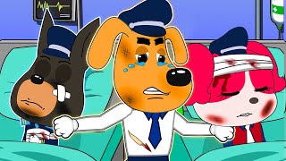 Doberman, Papillon Please Wake Up  VERY SAD STORY | Labrador police Animation