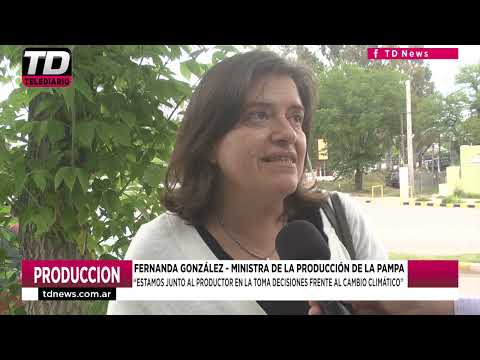 FERNANDA GONZALEZ   MINISTRA DE LA PRODUCCION DE LA PAMPA   REUNION CON PRODUCTORES DEFENSA CIVIL Y